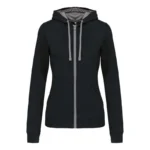 Kariban Contrast Zip Hoodie – ženski hoodie na zadrgo