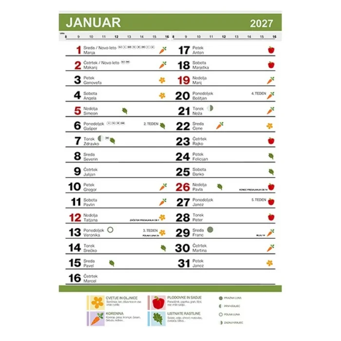 SETVENI KOLEDAR 2027 – J - slika 2